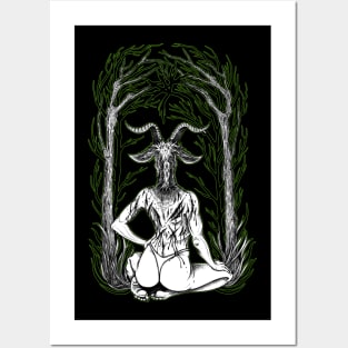 The Witching Hour Pagan Gothic Ritual Marijuana Green Posters and Art